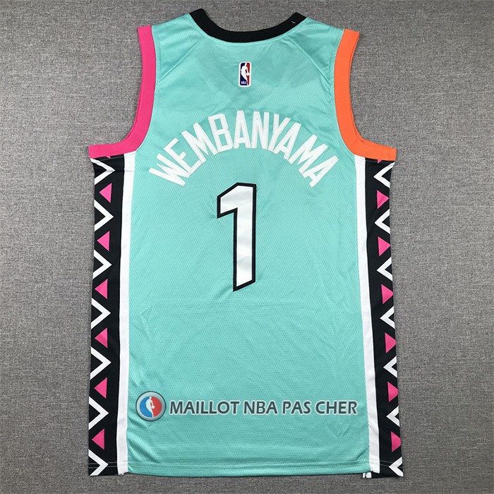 Maillot San Antonio Spurs Victor Wembanyama NO 1 Ville 2022-23 Vert
